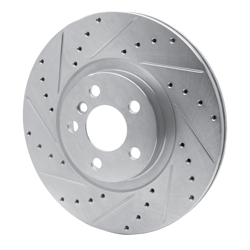 BMW 228I Gran Coupe Brake Rotor (1) - Front Left - R1 Concepts - Drilled & Slotted - Silver - `15-`25